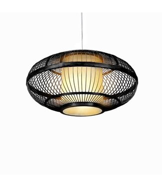 Fine Asianliving Bamboo Pendant Lamp Black Ceiling Lampshade Handmade - Jake W60xD60xH30cm