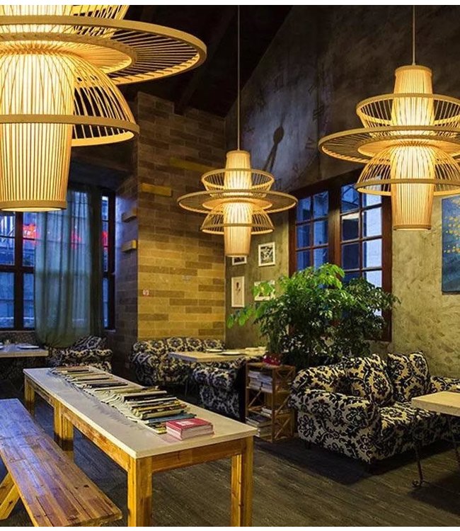 Suspension en Bambou Fait Main - Nina D50xH35cm