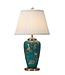 Fine Asianliving Chinese Tafellamp Porselein Teal Handgeschilderd D39xH60cm