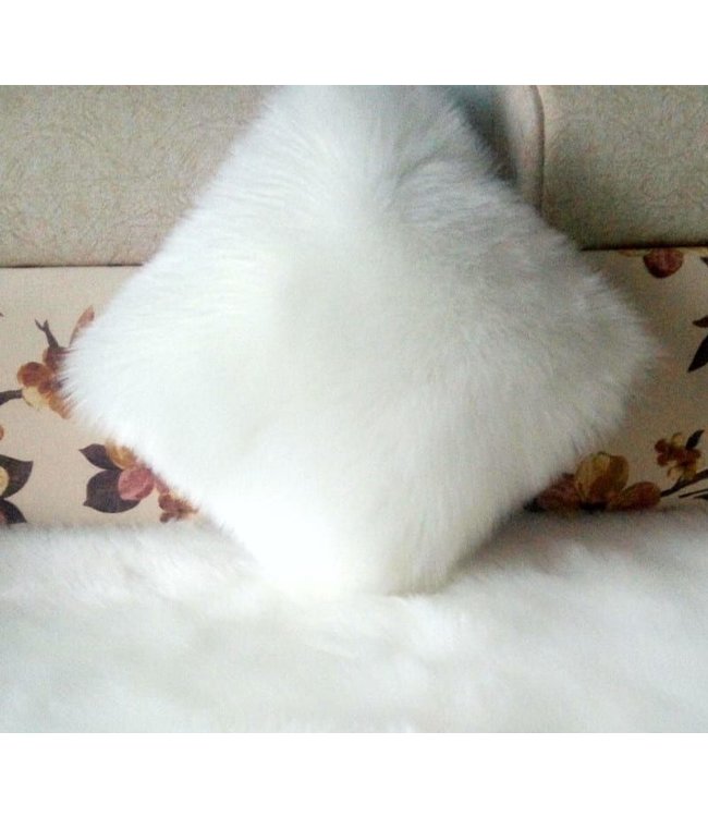 100% Genuine Real Sheepskin Decorative Pillow with Filling 45x45cm