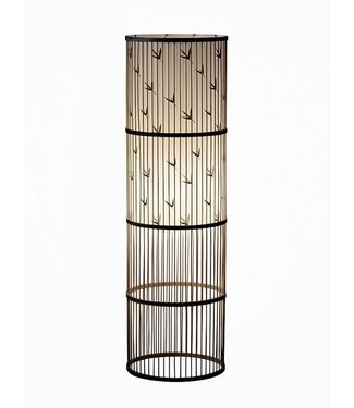 Fine Asianliving Lampada da Terra in Bambù Nera D28xA100cm Sveinn