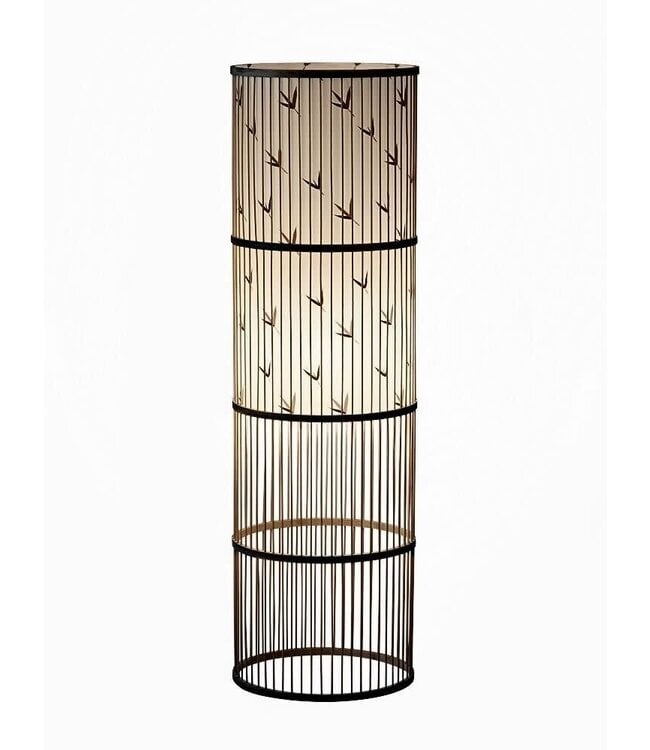 Bamboo Floor Lamp Black D28xH100cm Sveinn