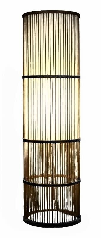 Bambus Stehlampe Schwarz D28xH100cm Levi - Orientique - Asianliving