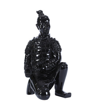 Fine Asianliving Terracotta Warrior Statue Kneeling Archer Black W17xD15xH32cm