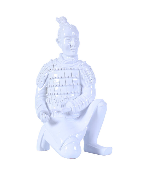 Terracotta Warrior Statue Kneeling Archer White W17xD15xH32cm