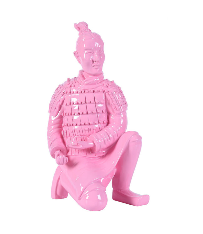 Terracotta Warrior Statue Kneeling Archer Pink W17xD15xH32cm