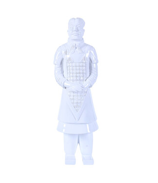 Fine Asianliving Terracotta Warrior Statue General White W17xD15xH48cm