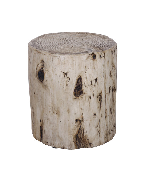 Concrete Sidetable Faux Wood End Table Calix D35xH44cm