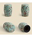 Ceramic Garden Stool Blue Peonies Handmade - Xyla D30xH45cm