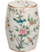 Tabouret Céramique Blanc Oiseaux Fait Main - Olenna D30xH45cm