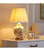 Lampada da Tavolo Cinese Bianco Fiori Fatto a Mano - Evania D30xH48cm
