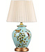 Lámpara de Mesa de Porcelana Azul Magnolia Hecho a Mano - Parisa D30xH48cm