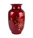 Chinesische Vase Rot Gold Pfingstrosen Handgefertigt - Aurore D20xH35cm