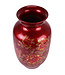 Chinesische Vase Rot Gold Pfingstrosen Handgefertigt - Aurore D20xH35cm