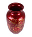 Vase Chinois Rouge Or Pivoines Fait Main - Aurore D20xH35cm