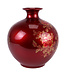 Chinese Vase Red Gold Peonies Handmade - Aurore D25xH30cm
