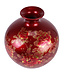 Vase Chinois Rouge Or Pivoines Fait Main - Aurore D25xH30cm