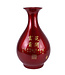 Vase Chinois Rouge Or Pivoines Fait Main - Aurore D22xH37cm