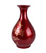 Vase Chinois Rouge Or Pivoines Fait Main - Aurore D22xH37cm
