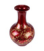 Vase Chinois Rouge Or Pivoines Fait Main - Aurore D25xH39cm