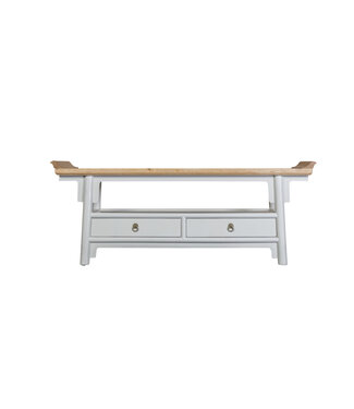 Fine Asianliving Chinese TV Stand Bench Greige Qiaotou W140xD38xH55cm