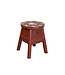 Fine Asianliving Chinese Stool Red Handpainted Tibetan Inspired D32xH41cm