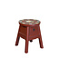 Fine Asianliving Chinesischer Hocker Rot Handbemalt Tibetisch Inspiriert T32xH41cm