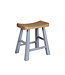 Fine Asianliving Chinese Wooden Stool Pastel Grey W45xD23xH47cm