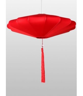 Fine Asianliving Chinesische Lampe Lucky Rot Seide D60xH26cm