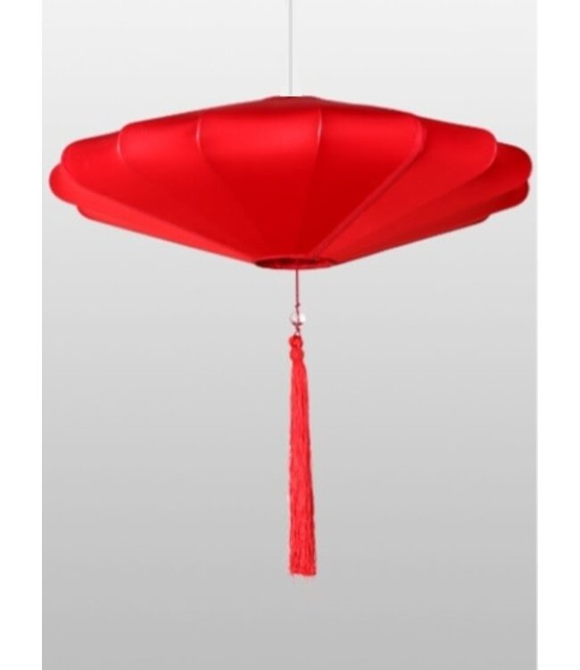 Lampe Chinoise Lucky Rouge Soie D60xH26cm
