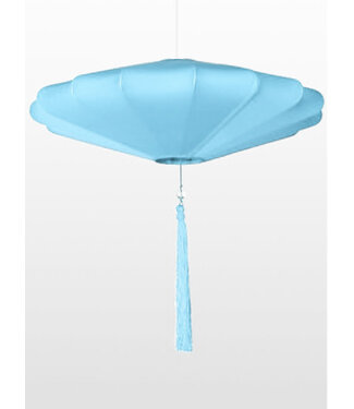 Fine Asianliving Lampe Chinoise Bleu Soie D50xH25cm