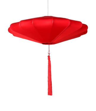 Fine Asianliving Lampada Cinese Lucky Rosso Seta D50xH25cm