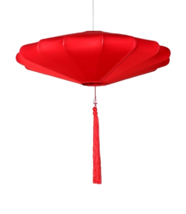 Chinesische Lampe Lucky Rot Seide D50xH25cm