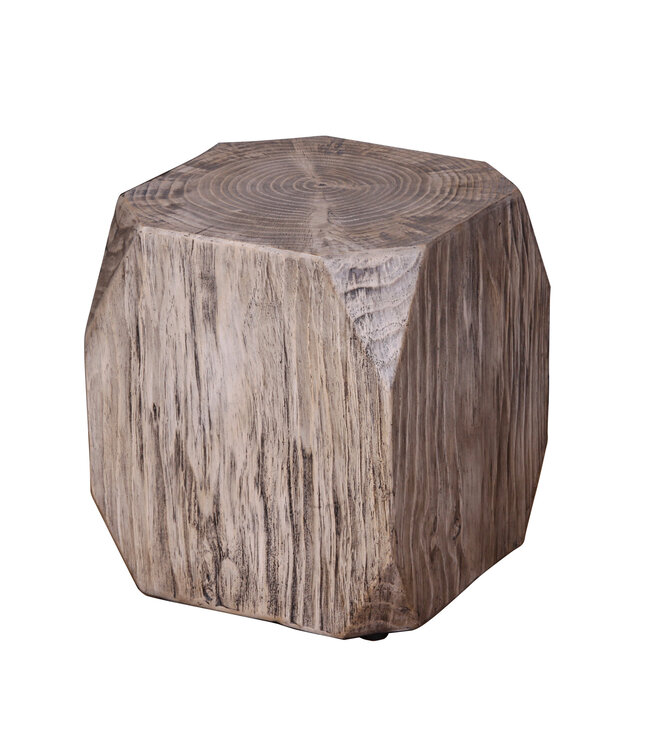Tavolino in Cemento Effetto Legno - Alexios D35xH44cm