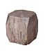 Concrete Sidetable Faux Wood End Table - Alexios D35xH44cm