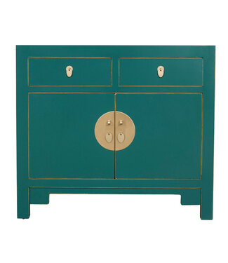 Fine Asianliving PREORDER WEEK 19 Chinese Kast Teal - Orientique Collectie B90xD40xH80cm