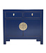 Fine Asianliving Armoire Chinoise Bleu Nuit - Collection Orientique L90xP40xH80cm