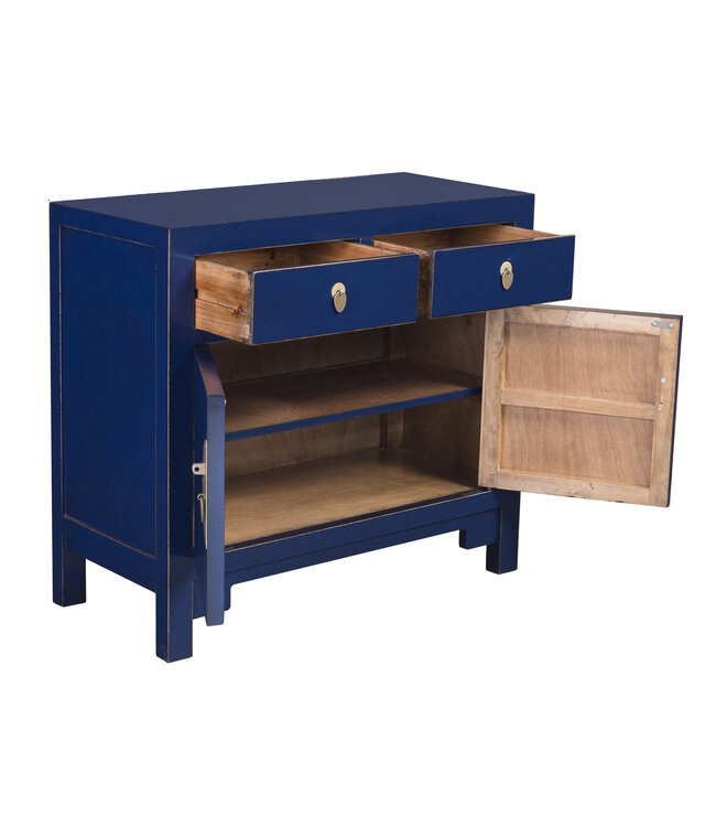 Armoire Chinoise Bleu Nuit - Collection Orientique L90xP40xH80cm