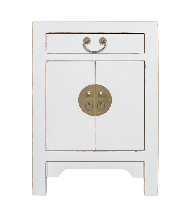 Mesita de Noche China Blanco Nieve - Orientique Colección An42xP35xAl60cm