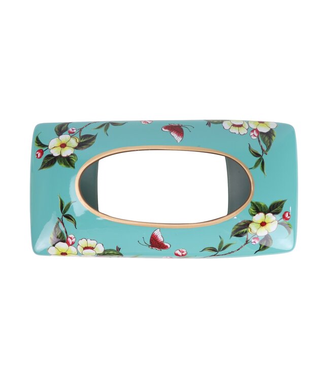 Chinesische Taschentuchbox Porzellan Blau Blumen B23xT9xH14cm