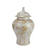 Fine Asianliving Chinesischer Vase mit Deckel Porzellan Weiß Drache Handgemalt D29xH46cm