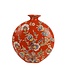 Fine Asianliving Vase Chinois Porcelaine Orange Fleurs Peint à la Main L32xP12xH34cm