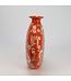 Chinese Vase Porcelain Orange Flowers Hand-Painted W32xD12xH34cm