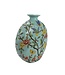 Vase Chinois Porcelaine Bleu Oiseaux Peint à la Main L32xP12xH34cm
