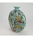 Vase Chinois Porcelaine Bleu Oiseaux Peint à la Main L32xP12xH34cm