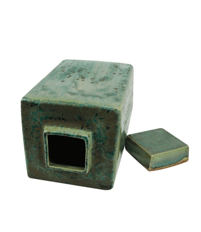 Pot à Gingembre Chinois Porcelaine Vert Fait Main D19xH30cm