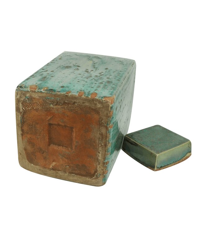 Chinese Ginger Jar Porcelain Green Handmade D19xH30cm