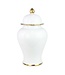 Fine Asianliving Tarro de Jengibre Chino Porcelana Blanco Hecho a Mano D21xAl36cm