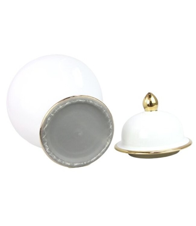 Chinese Gemberpot Porselein Wit Handgemaakt D21xH36cm