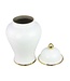 Chinese Ginger Jar Porcelain White Handmade D21xH36cm
